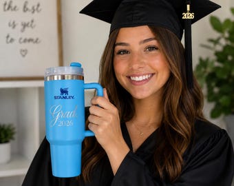 Grad. Personalized 40oz Stanley Water Bottle | Custom Name Engraved