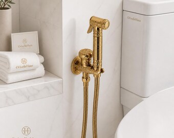 Collection de pulvérisateurs de toilette bidet de luxe dorés à main