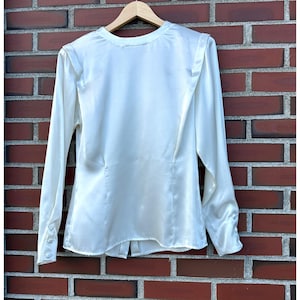 Vintage 80s 90s Evan-Picone Long Sleeve Button Back Top