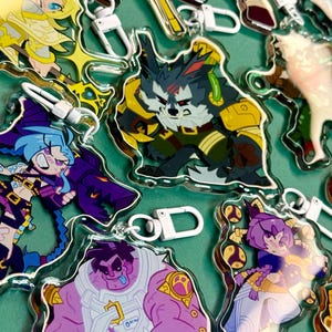 League of Legends Arcane 2XKO Akrylnyckelringar - 7,5 cm Dubbelsidig Epoxi