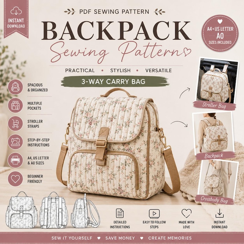 3way Backpack - Etsy