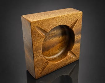Cenicero de madera de nogal de 5 pulgadas, moderno, para colgar cigarrillos.