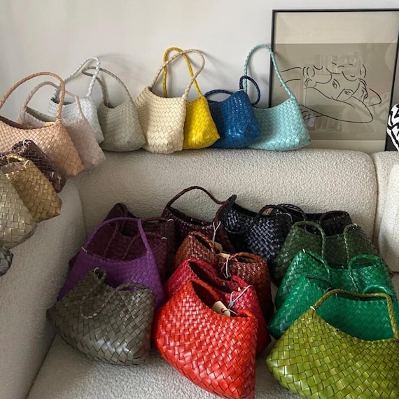 Handmade Woven Leather Shoulder Bag Real Leather Hobo Bag Luxury Woven Handbag Soft Leather Tote Casual Boho Purse Evening Bag Gift for Her