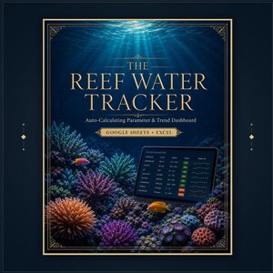 Reef Aquarium Tracker Google Sheets | Logboek voor waterparameters, dosering en trendoverzicht voor zoutwateraquaria | Excel