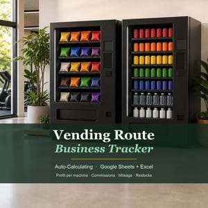 Vending Machine Business Tracker Spreadsheet | Per-Machine Profit, Route & Mileage | Google Sheets + Excel