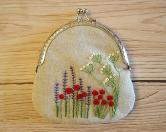 Embroidered Floral Purse Craft Kit, DIY Sewing Project
