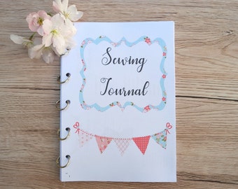Sewing Journal Bunting Version  Sewing Notebook, Printable PDF, Sewing Gift, Sewing Planner, Sewing Binder,, Printable Planner