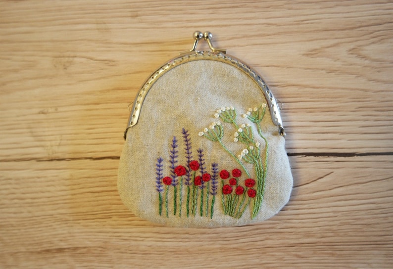 Embroidered Purse Craft Kit Embroidery Kit Sewing Kit Hand Etsy UK