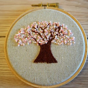 Cherry Blossom Embroidery Hoop Art Kit Embroidery Kit Craft - Etsy