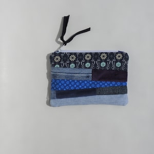 Reißverschluss Tasche - Etui - Portemonnaie - Geldbörse - Patchwork - Kreditkarten - Velour - Accessoire - Weihnachtsgeschenk