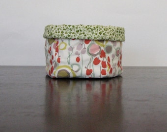 Tazón de escultura suave -tela floral pastel primaveral moderna - regalo - organización del dormitorio - organizador del baño