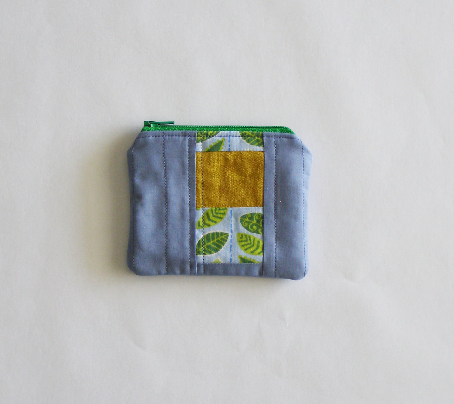 Small Quilted Coin Purse or Pouch Sky Blue With Patchwork - Etsy