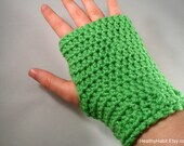 Quality Wristwarmers on Etsy - Fingerless Mittens - Crochet Mitts - Handmade Item - One Pair - Choose Your Color - MADE TO ORDER