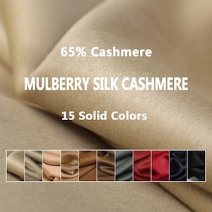 65% Cashmere - Tessuto in lana e cashmere di seta di gelso double face in 15 colori - 140 cm di larghezza tagliato su misura