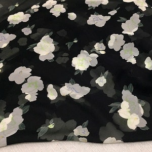 BAICHA - 12 Momme Floral Print Silk Georgette Fabric - 114cm wide by the Yard