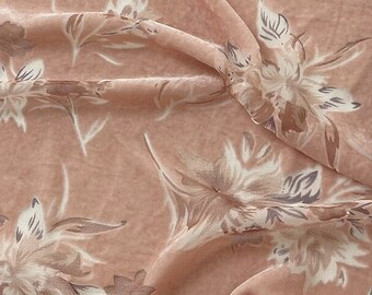JUFEN - Floral Sheer Burnout Silk Velvet Fabric - 114cm wide by the Yard