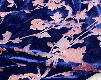 HUAZHI - Sheer Burnout Silk Velvet Fabric - 114cm wide by the Yard