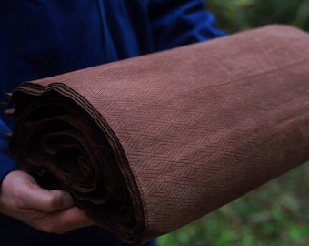 HUI Jacquard Cotton Fabric/Eco-Friendly Traditional Chinese Plant Dye Fabric/Earth Color Cotton Fabric By the Yard