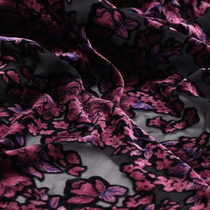 ZMUDAN - Sheer Burnout Silk Velvet Fabric - 114cm wide by the Yard