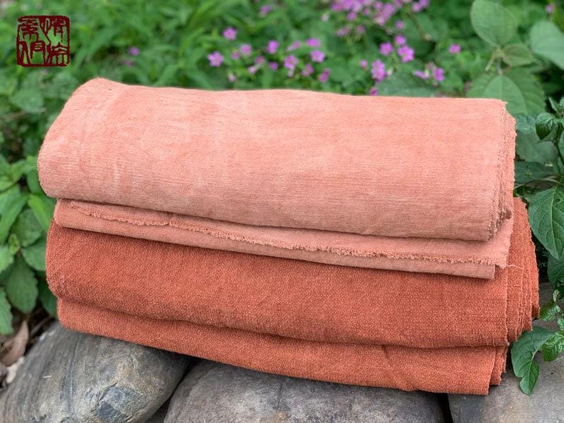 Hand woven cotton fabric, Hand dyed with Natural mineral dyes, Beautiful erythrinus craft fabric Coarse fabric- by the meter image 2