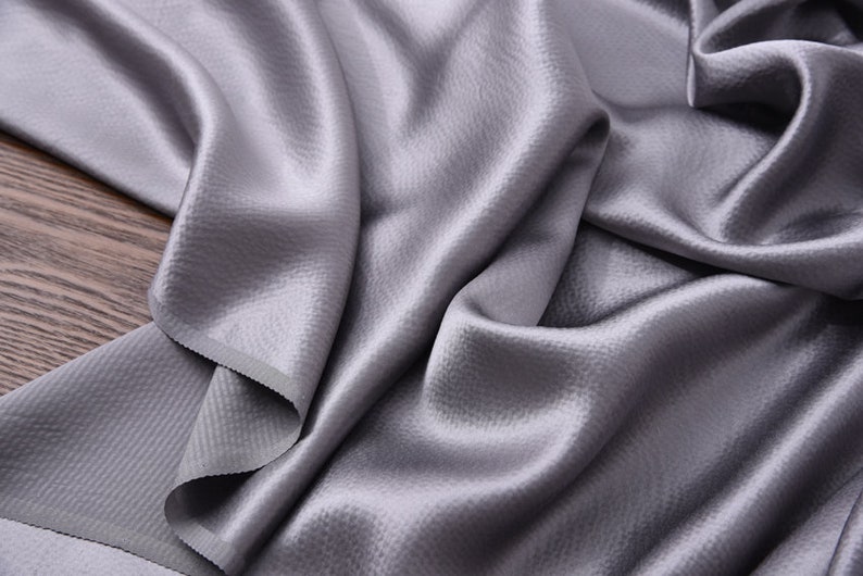 100/% pure Silk satin pearl bubble satin gray 114cm45 19mm shirts Fabric for summer dresses by the yard