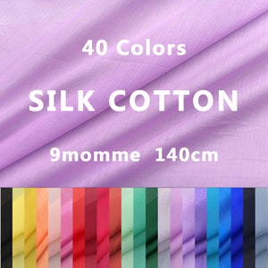 40 Solid Colors - 9 Momme Silk Cotton Fabric - 140cm wide by the Yard