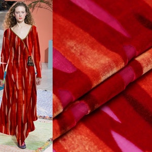 TIAOWEN - Burnout Silk Velvet Fabric - 114cm wide by the Yard