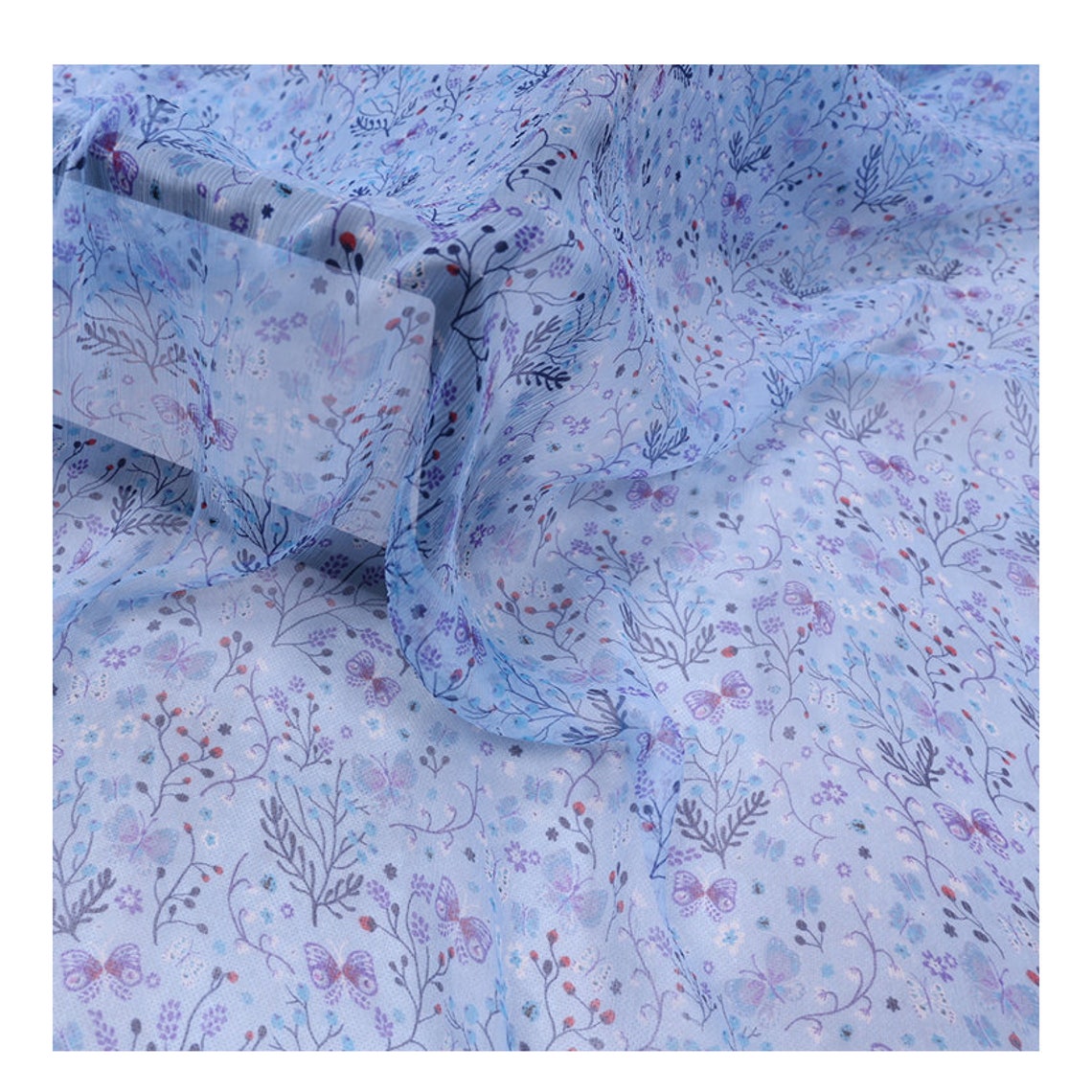 Silk fabric beautiful floral printed 54/138 Etsy