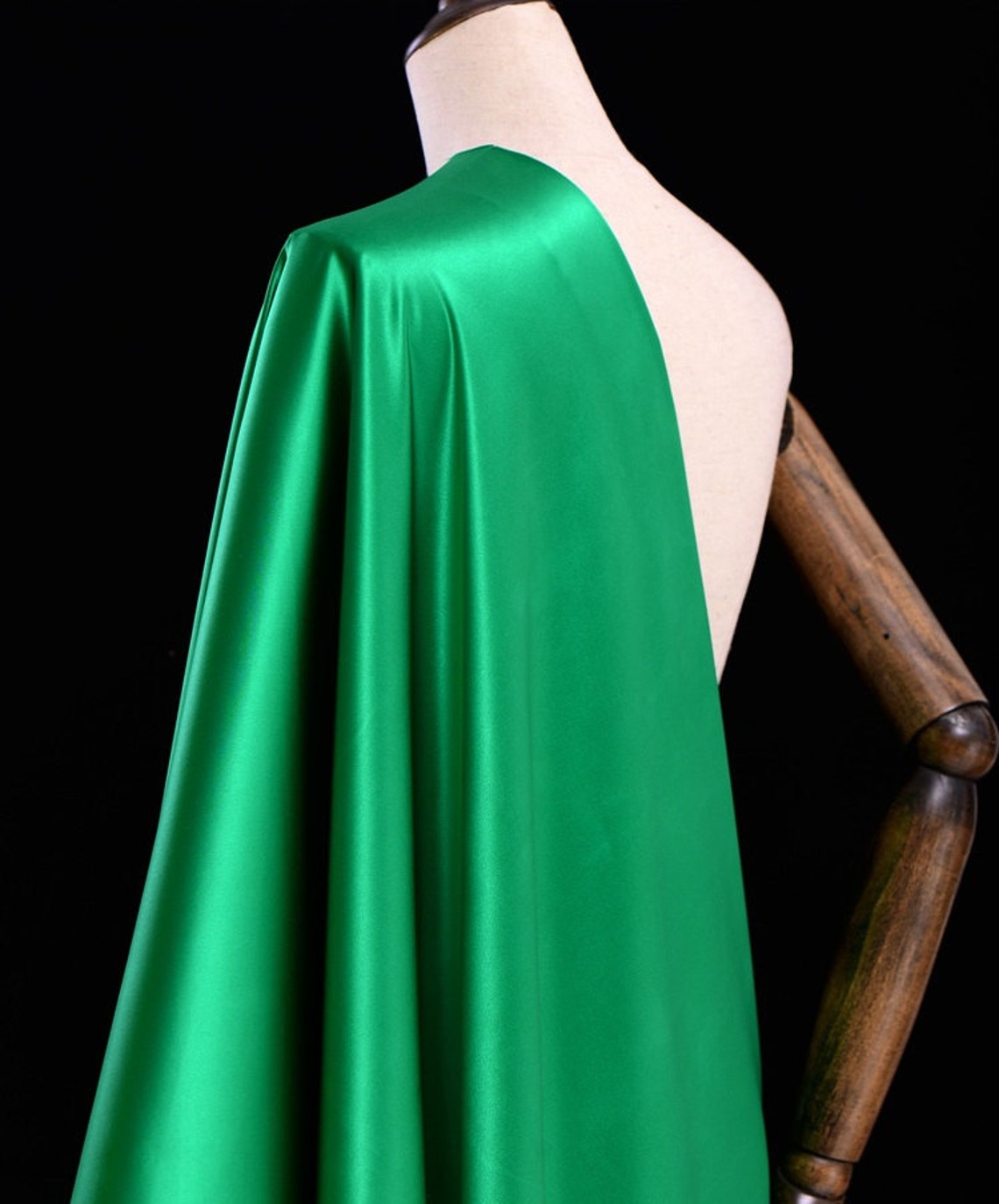 Jade Green Heavy Silk Satin 45 width 40mm Solid Etsy