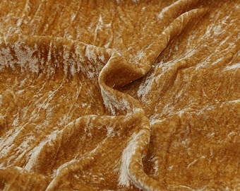 MEIRCC - Handmade Plant Dyeing vintage-orange Silk Velvet Fabric - 114cm wide by the Yard