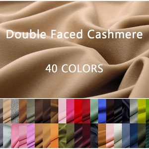 40 Colors - Double Faced Cashmere Wool Fabric - 150cm wide by the Yard