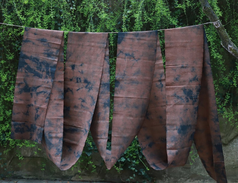 Hand dyed Earth Tones Cotton Fabric-By the Yard image 1