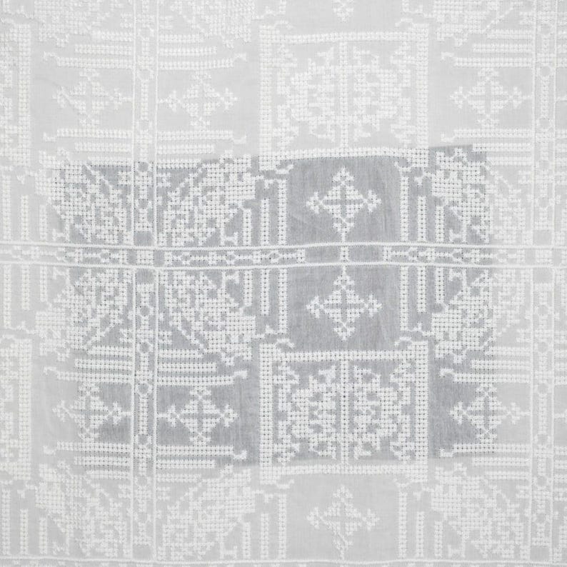 SHIZIXIU - Vintage Cross-Stitched Embroidered Silk Cotton Fabric - 135cm wide by the Yard image 7