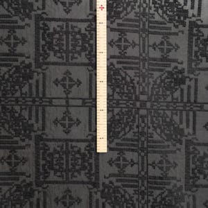 SHIZIXIU - Vintage Cross-Stitched Embroidered Silk Cotton Fabric - 135cm wide by the Yard Black