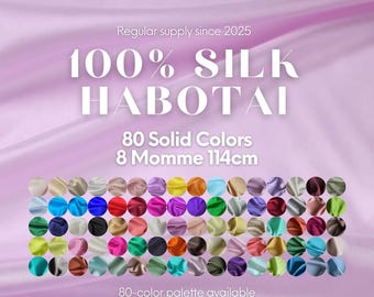 Color #1-40 - 8 Momme 80 Solid Colors Habotai Silk Fabric for Prom Dresses - 114cm wide by the Yard