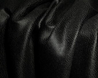 BLACK - 50% Cashmere Double Faced Water Corrugated Wool Cashmere Fabric - 150cm wide by the Yard