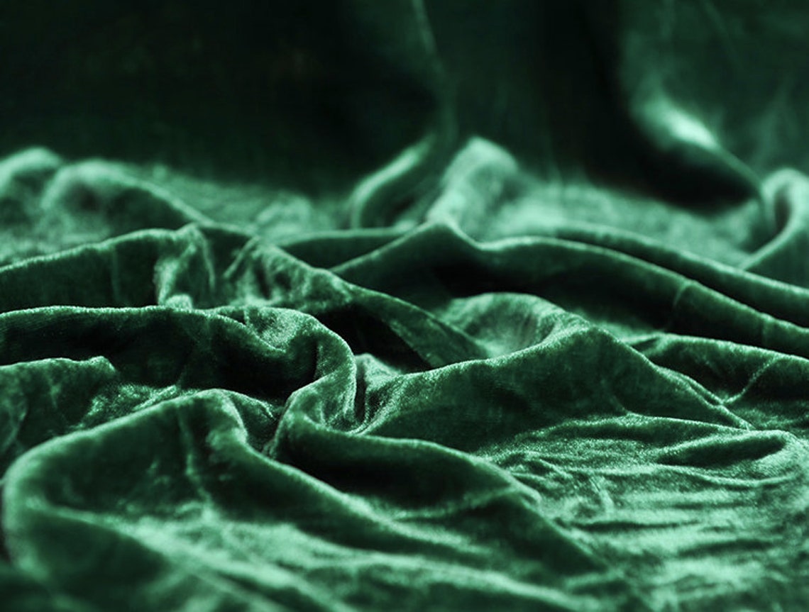 ON SALE Solid Jade Green Velvet Fancy Fabric for Etsy