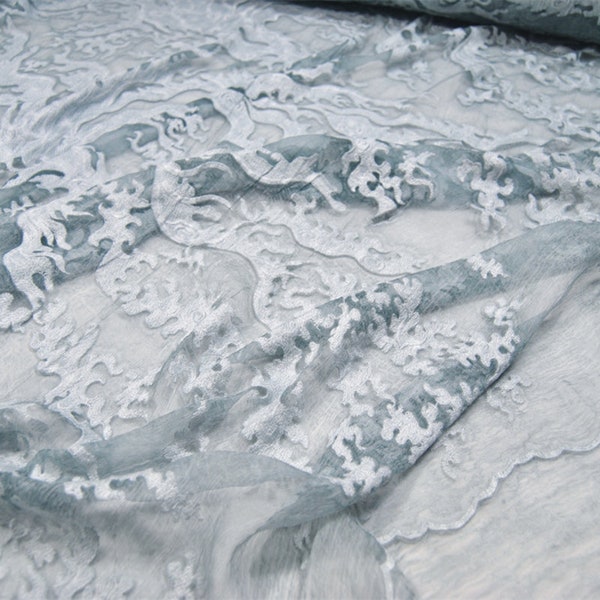 SUYA Stickerei geknitterter Seide Georgette Stoff-Schüttgut