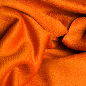 Orange Double Faced Water Corrugated Cashmere Wool Fabric - 150cm wide by the Yard