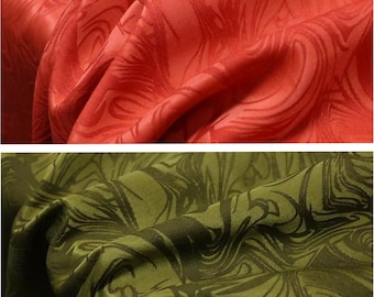 SLSBO - Handmade Jacquard Natural Mulberry Silk Wool Plant Dyed Silk Wool  Satin Fabric - 140cm by the Yard