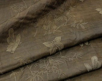WJIUNI - 35 Momme Vintage Stil Schmetterling Jacquard Seide-Woll-Mischgewebe - 138 cm breit Schüttgut