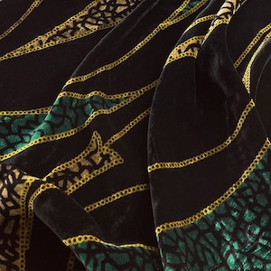 LIUJINSY - 40 Momme Printed Mulberry Silk Velvet Fabric 114cm wide by the Yard