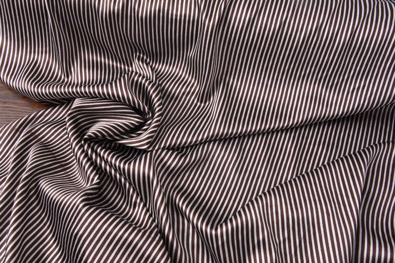 Stretch silk satin Fabric stripped 2 colors | Etsy