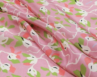 HUAYA - 12 momme Floral Print Silk Crepe de Chine Fabric - 138cm wide by the Yard