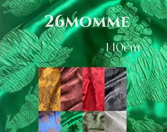 SUBPTA -  26 Momme Stretchy Squirrel and Grapes Pattern Jacquard 9 Colors Guanle Crepe Silk Fabric - 140cm wide by the Yard