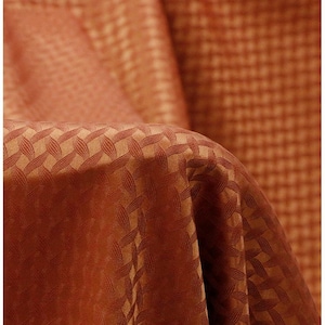 SIMOSZ - 25 Momme Karamellfarbe Kreuztextur Jacquard Maulbeerseide Wollmischung Seidenstoff - 138 cm breite Masse