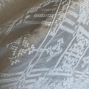 SHIZIXIU - Vintage Cross-Stitched Embroidered Silk Cotton Fabric - 135cm wide by the Yard image 5