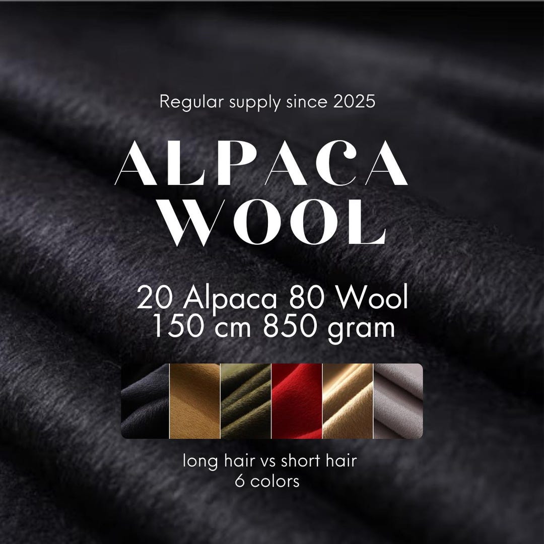 RMS204 - Double Faced Long Vs Short Hair Alpaca Wool Fabric, 150cm