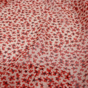 JFHXHD - 8 Momme Floral Print Silk Georgette Fabric - 140cm wide by the Yard