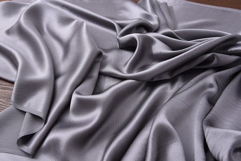 100/% pure Silk satin pearl bubble satin gray 114cm45 19mm shirts Fabric for summer dresses by the yard